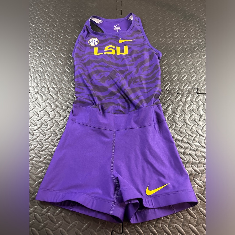 Nike LSU TIGERS Athlete Issue Track Singlet Women’s Speedsuit Small 825193-XXX